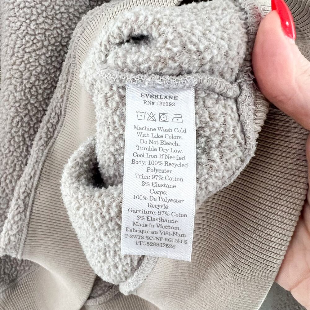 Everlane Renew Fleece Raglan Sweater XL Crewneck Sweatshirt Gray Casual - Picture 7 of 7